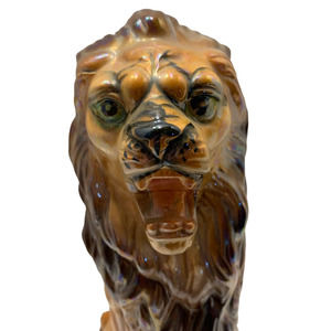 Vintage Large Porcelain 14.5 Inch Tall  Lion Figurine